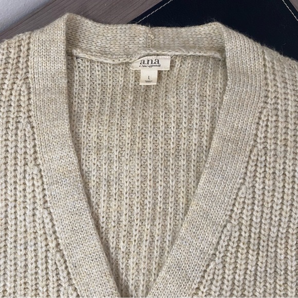 a.n.a Cream Knit Cardigan Sweater - Picture 4 of 10